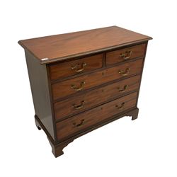 George III mahogany chest, fitted with two short and three long drawers
