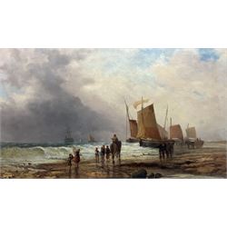 James Webb (British 1825-1895): Unloading on the Beach, oil on canvas signed 75cm x 126cm 
Provenance: private collection, purchased David Duggleby Ltd 28th November 2011 Lot 176