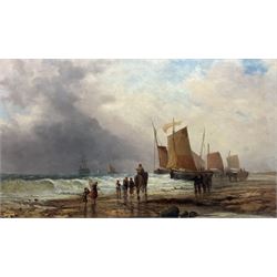 James Webb (British 1825-1895): Unloading on the Beach, oil on canvas signed 75cm x 126cm 
Provenance: private collection, purchased David Duggleby Ltd 28th November 2011 Lot 176
