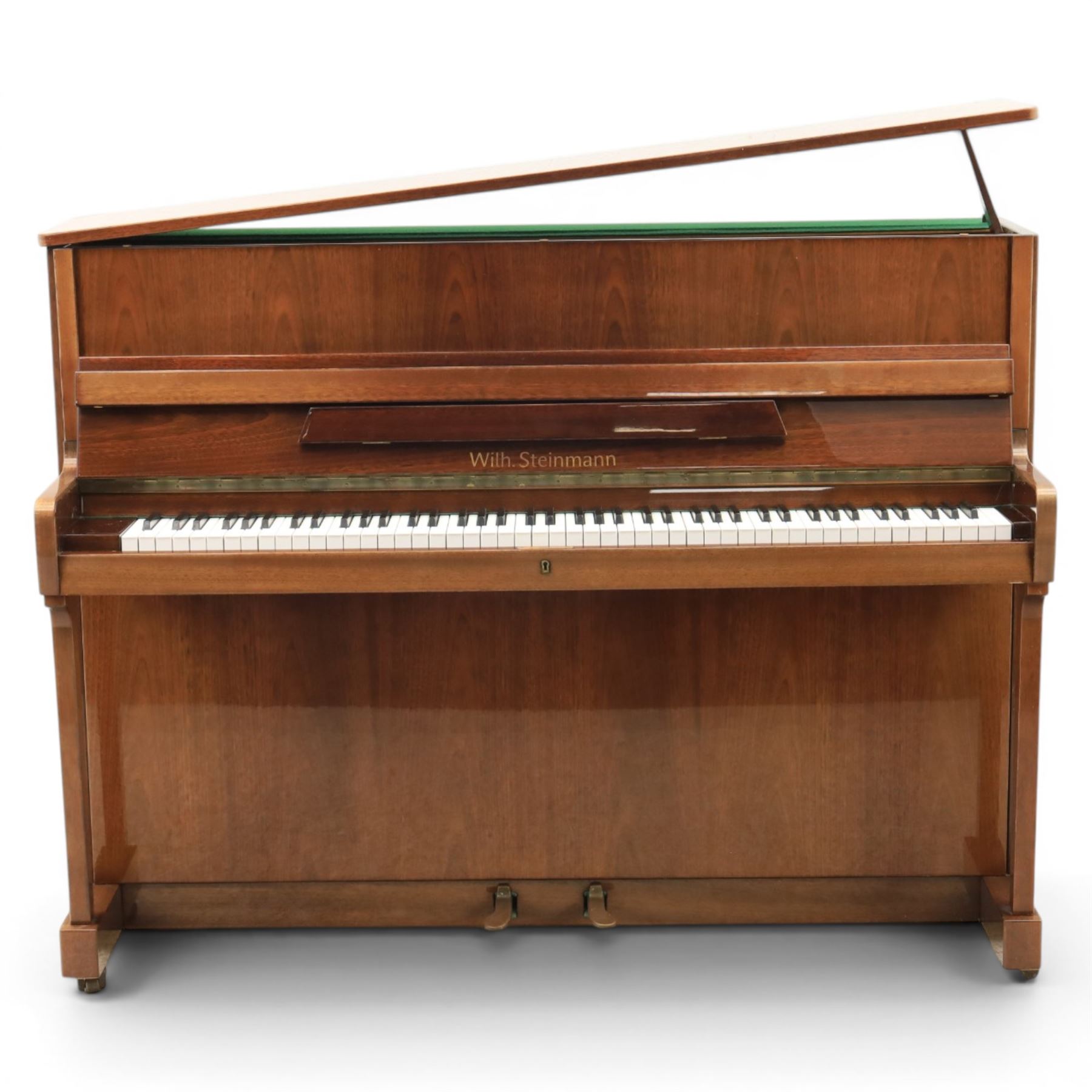Wilh. Steinmann - 20th century East German mahogany veneered upright piano, together with matching stool