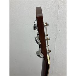 Rally five-string banjo with mahogany solid back L101cm in soft carrying case; and Brunswick Model BF200 acoustic guitar L103cm; with small quantity of instructional DVDs and booklets