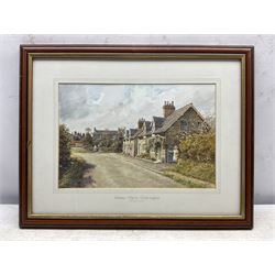 John Cecil Lund (British 1932-): 'Stray View Cottages Saxton', watercolour signed and titled 20cm x 30cm