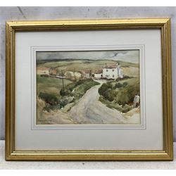 Owen Bowen (Staithes Group 1873-1967): 'Road to the Old Church House - Robin Hood's Bay', watercolour signed, titled verso 24cm x 34cm