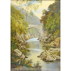  Arch Stone Bridge, oil on canvas signed by George Melvin Rennie (Scottish 1874-1953) 35cm x 25cm    