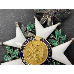 French 2nd Empire Legion of Honour (Legion d'Honneur) Chevaliers enamelled medal with ribbon