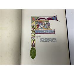 20th century illuminated hymn books, titled Hull Ballads, two volumes, hand coloured Illustrations and written text