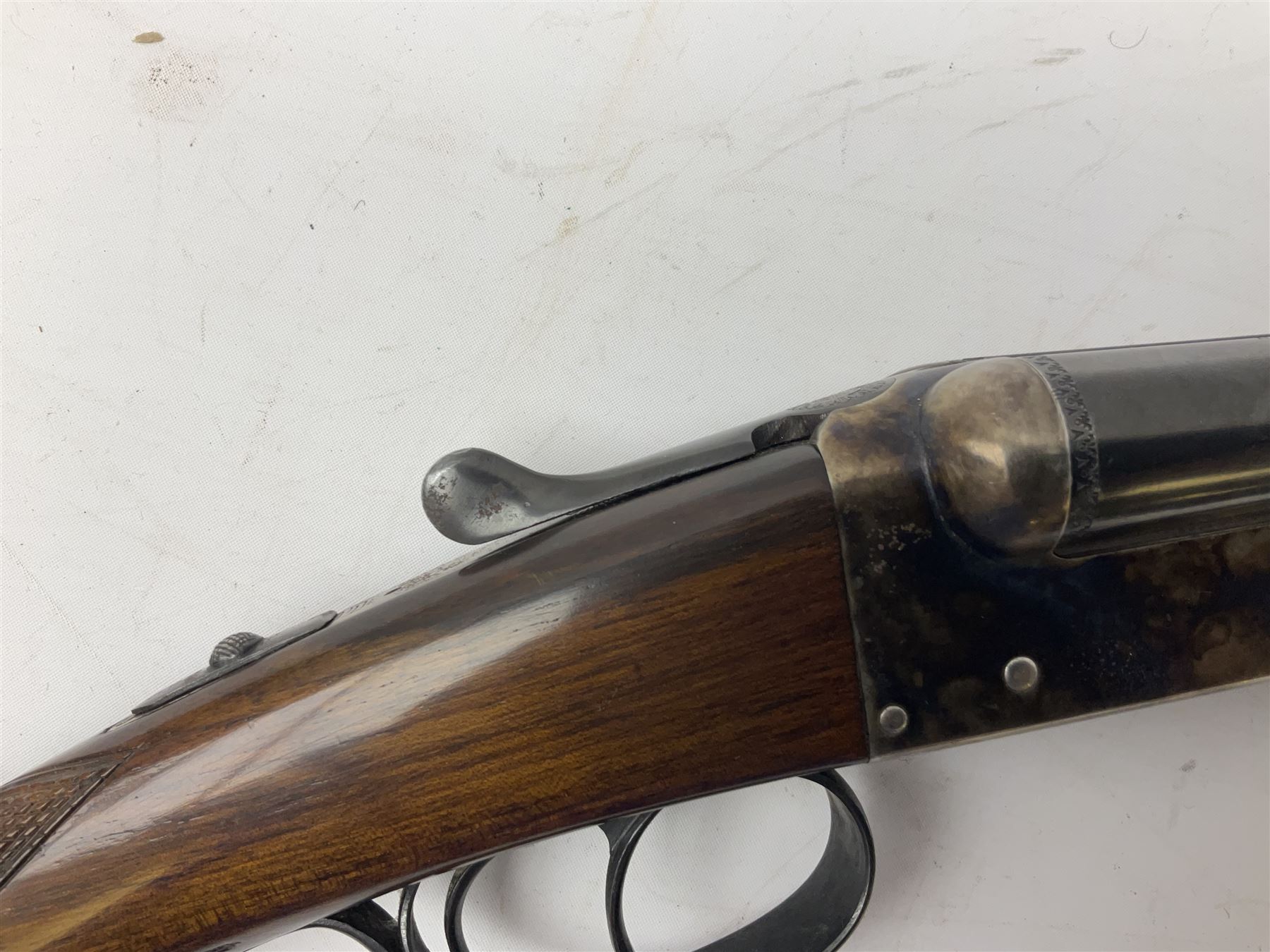 Spanish Ugartechea 20-bore double barrel side-by-side boxlock non-ejector sporting gun, retailed by Parker Hale Birmingham, with 67.5cm barrels, walnut stock with chequered grip and fore-end No.171199 L112cm overall SHOTGUN LICENCE REQUIRED