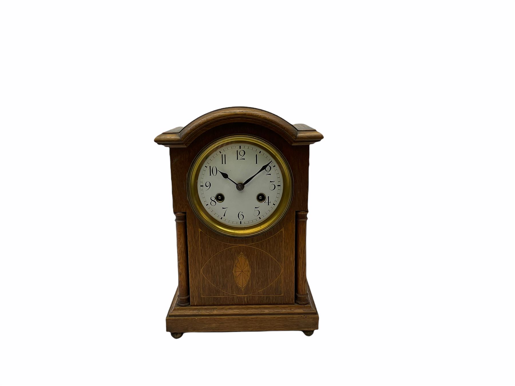 An early 20th century eightday German (Junghans) mantle clock, Oak