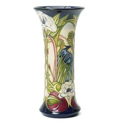 Moorcroft Fountains Abbey pattern vase, of cylindrical form with flared neck, designed by ...