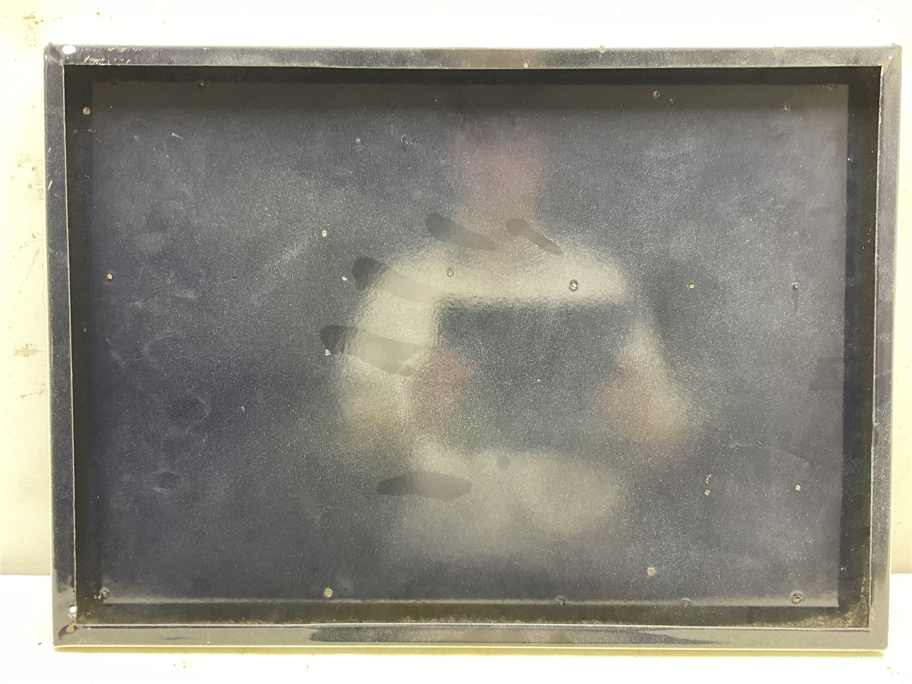 Bernard Hesling (Australian 1905-1987): 'Par Avion', vitreous enamel on metal signed titled and dated '71, 38cm x 54cm