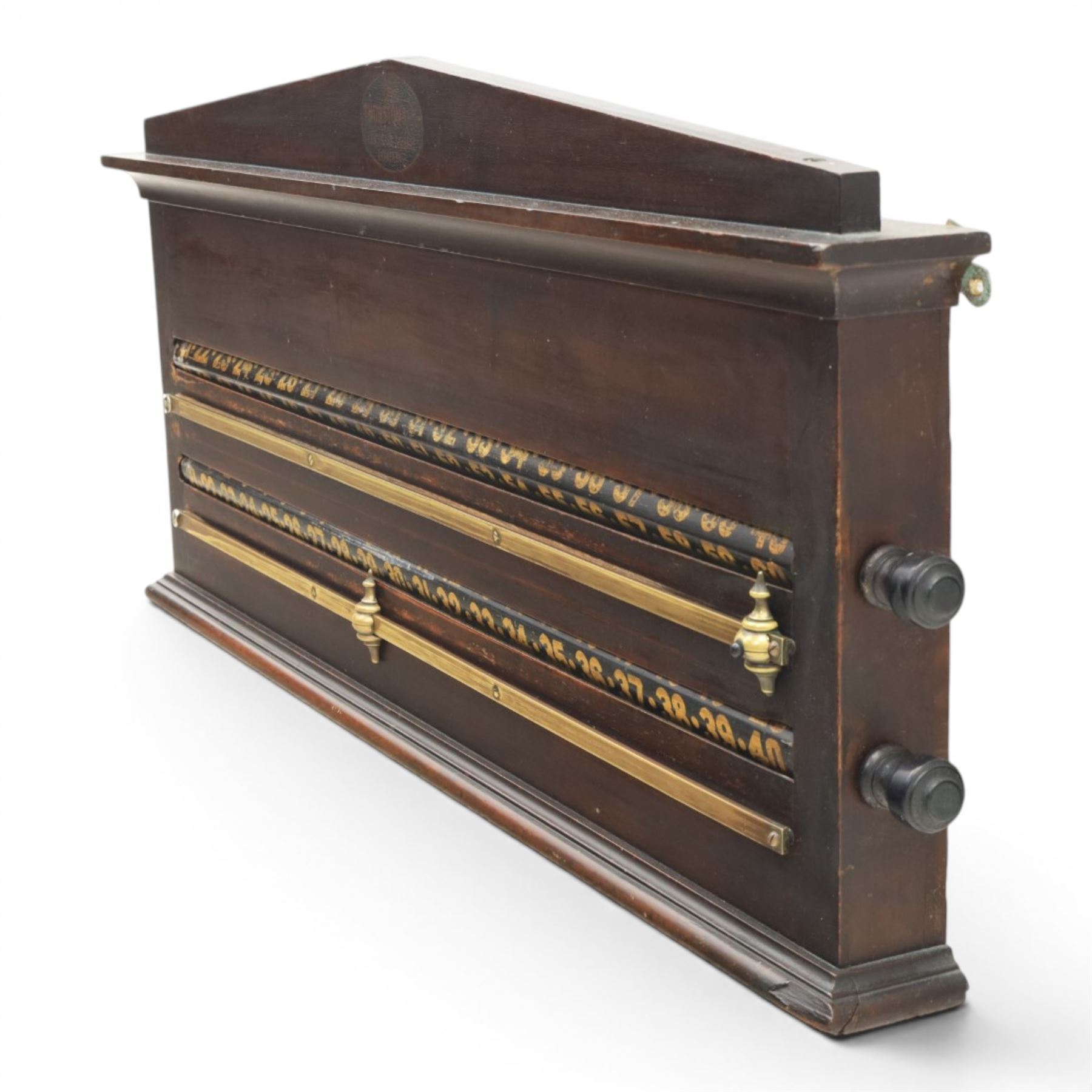 Snooker and Billiard accessories including a Thurston & Co Ltd snooker scoreboard, and Burroughes & Watts, London, billiard ball storage cabinet and white scorer