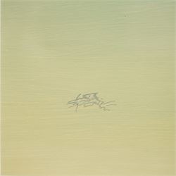 Les Spence (British 1934-): Blue Sky Seascape, oil on board signed 40cm x 40cm