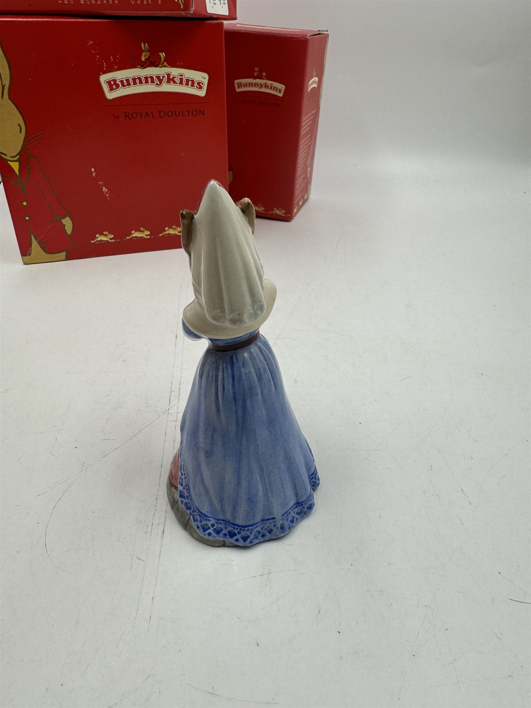 Five Royal Doulton Bunnykins comprising Sundial, Wedding Day, Gladiator, Romeo and Juliet 