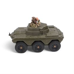 Three Cherilea Toys Action Man military vehicles, comprising Hornet, Tank and Scout Car, together with a Palitoy Action Man Spartan Personnel Carrier (4)