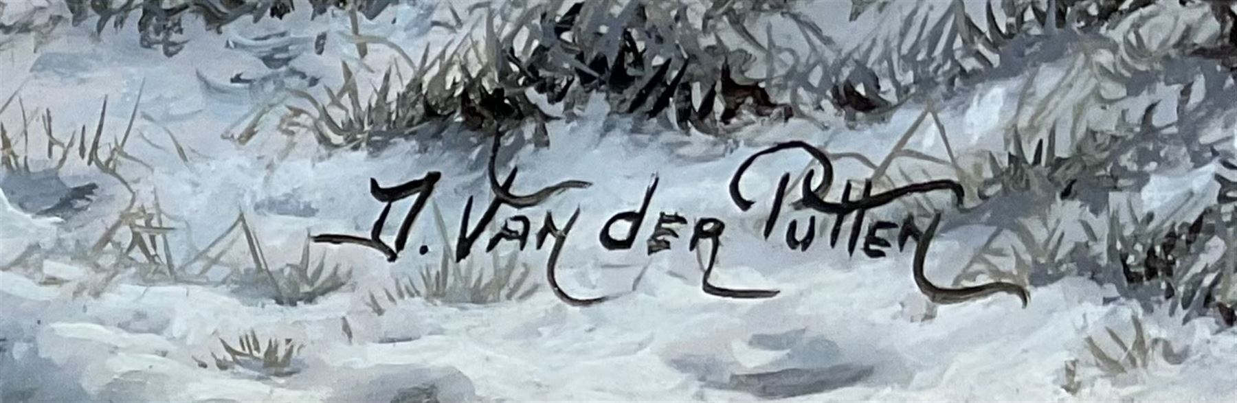 Daniel Van der Putten (Dutch 1949-): 'Windmill Road Hellidon Northamptonshire', oil on panel signed, titled verso 27cm x 34cm