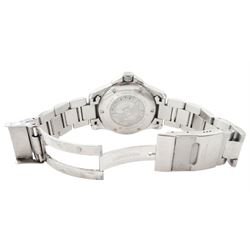 Longines HydroConquest gentleman's stainless steel quartz wristwatch, Ref. L3.640.4, blue dial with date aperture, on original stainless steel bracelet, with fold-over clasp