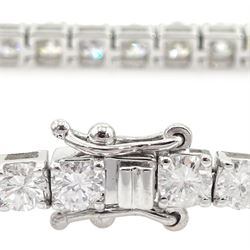 18ct white gold round brilliant cut diamond line bracelet, hallmarked, total diamond weight approx 6.80 carat
