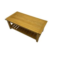 G-Plan - rectangular oak coffee table with slatted undertier