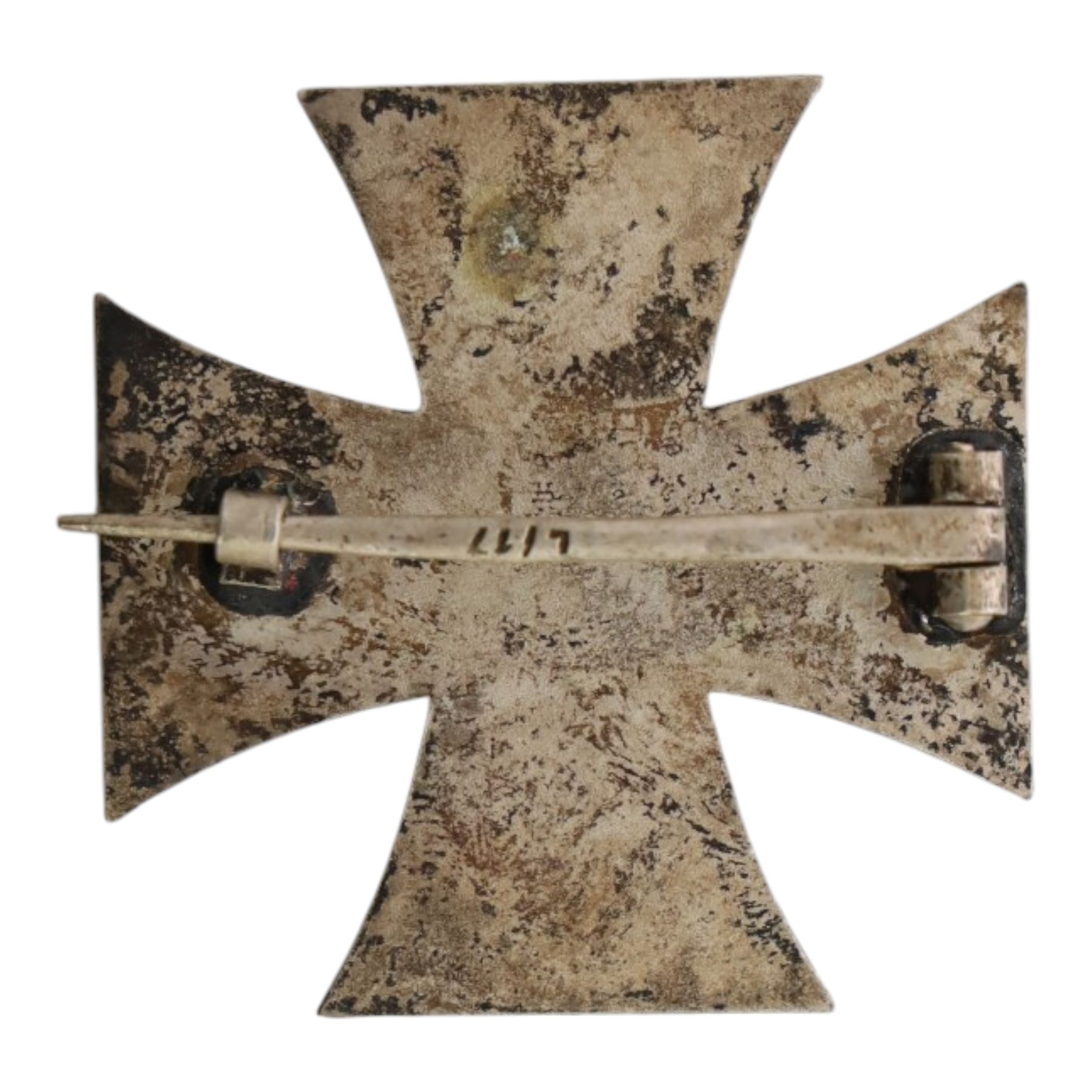 WWII German Iron Cross, 1st Class, with pin back, pin marked L/17cm

