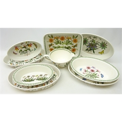  Portmeirion 'Botanic Garden' ovenware comprising seven oval shaped dishes, rectangular shaped dish and a large jug (9)  