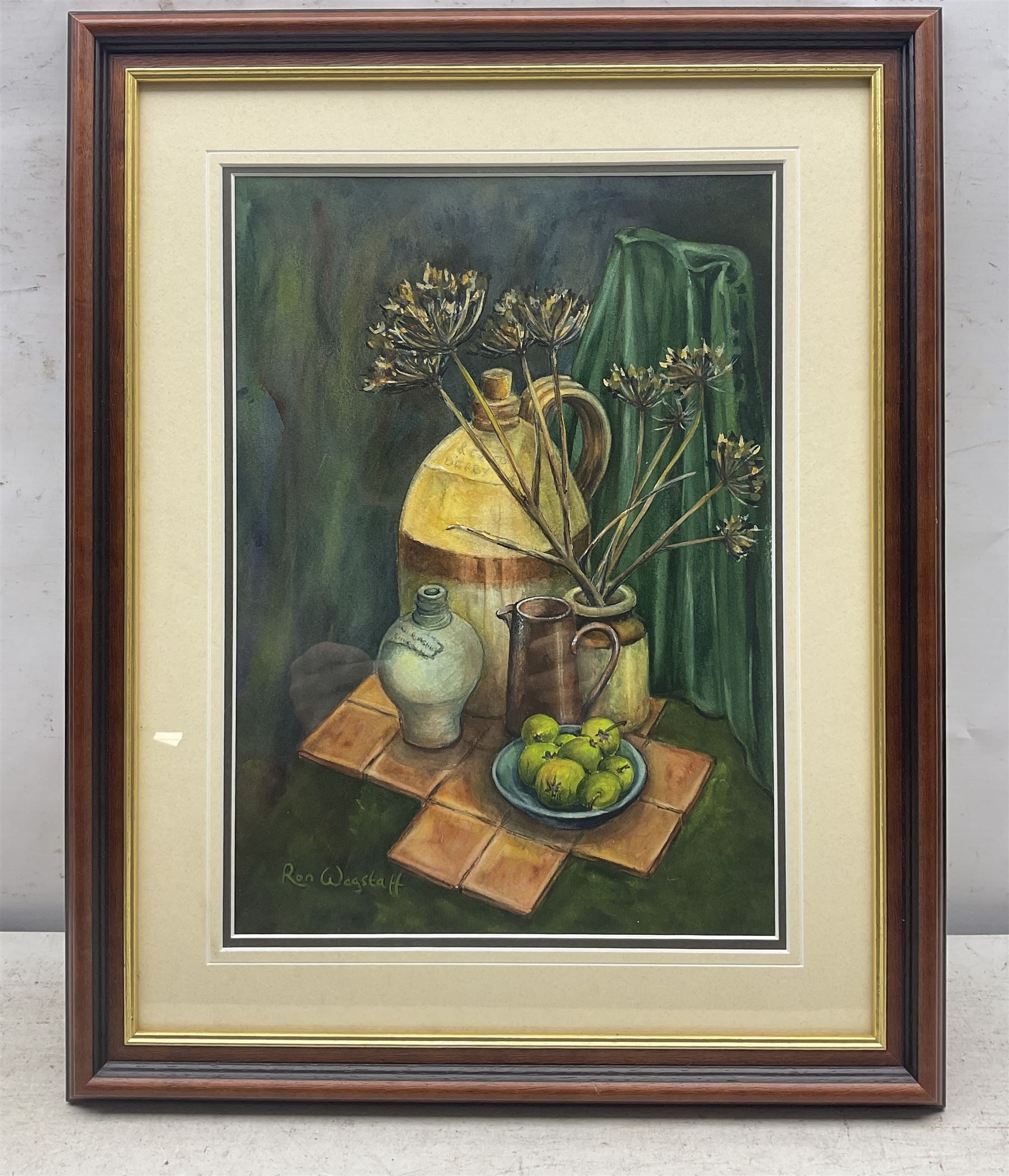 G H Yates (British 20th Century): 'From Sandsend to Whitby', watercolour signed, titled verso; Yolanda (British 20th Century): 'The Isle of Arran', oil on canvas signed, titled verso together with a Ron Wagstaff watercolour and another indistinctly signed pastel max 28cm x 38cm (4)