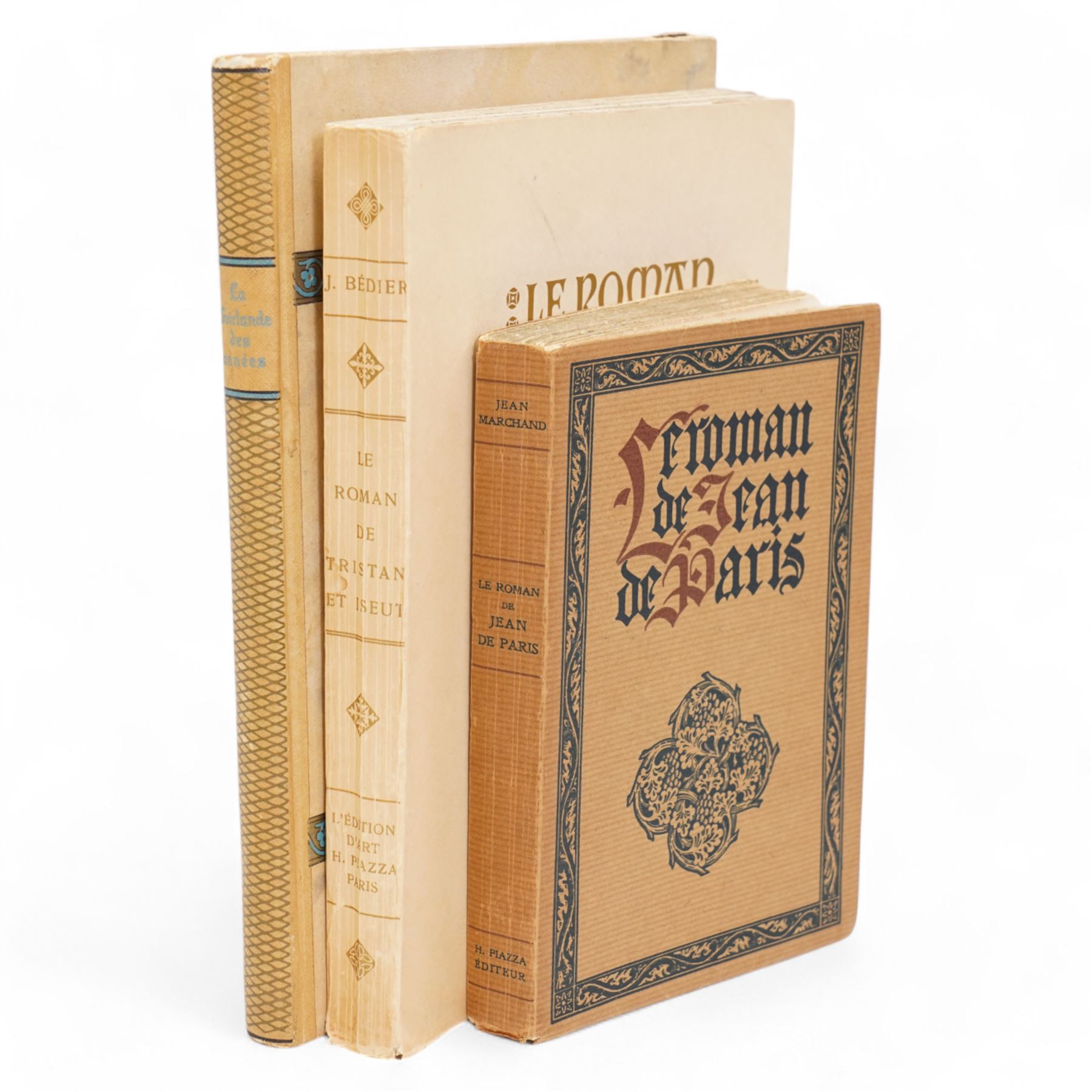 RELOTTED WITH LOT 6324 Gide, Romains Colette and Mauriac - 'La Guirlande des Annees' pub. Flammarion 1941, limited edition of 500 with coloured plates, J Marchand - 'Le Roman de Tristan et Iseut' 1924, coloured plates by Robert Engels, soft cover and 'Le Roman de Jean de Paris' 1924, soft cover and coloured plates, all published in French (3) 