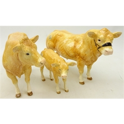 Border Fine Arts family of three cattle comprising bull, cow and calf  