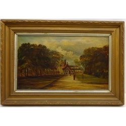  Penwortham Church, 19th century oil on canvas signed E. Long 30cm x 50cm   