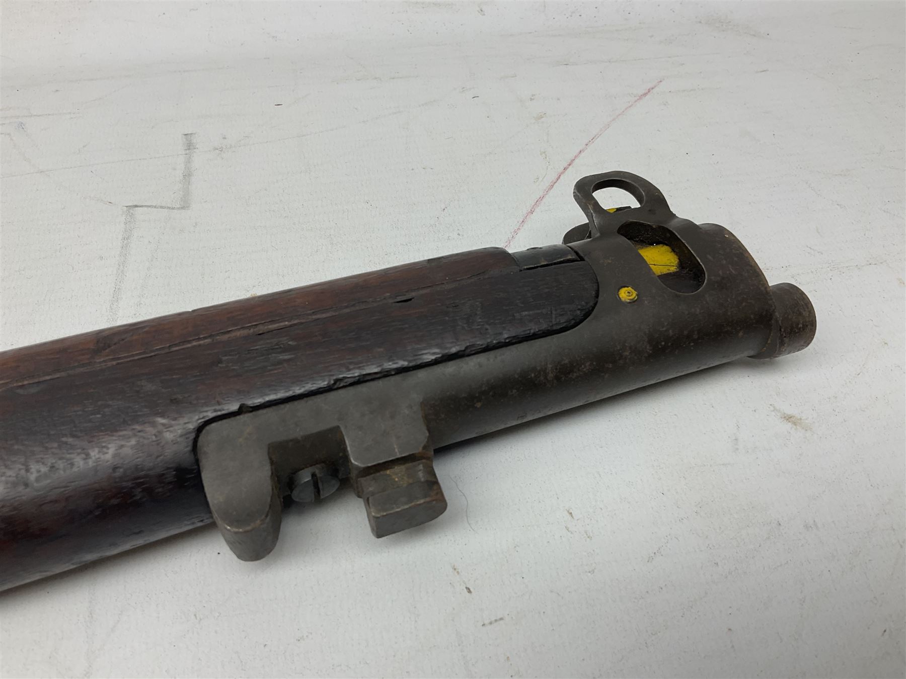 WW1 Lee Enfield SMLE bolt-action rifle, dated 1918, with single barrel band and bayonet fitting L113cm FIREARMS CERTIFICATE REQUIRED OR RFD