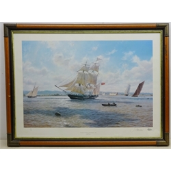  John Steven Dews (British 1949-): 'The Whaler Phoenix off Greenwich - 1820', limited edition colour print No.602/800 signed in pencil 61cm x 85cm  