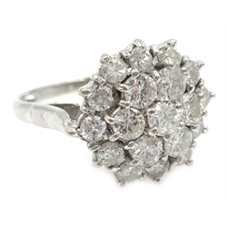  18ct white gold diamond cluster ring  