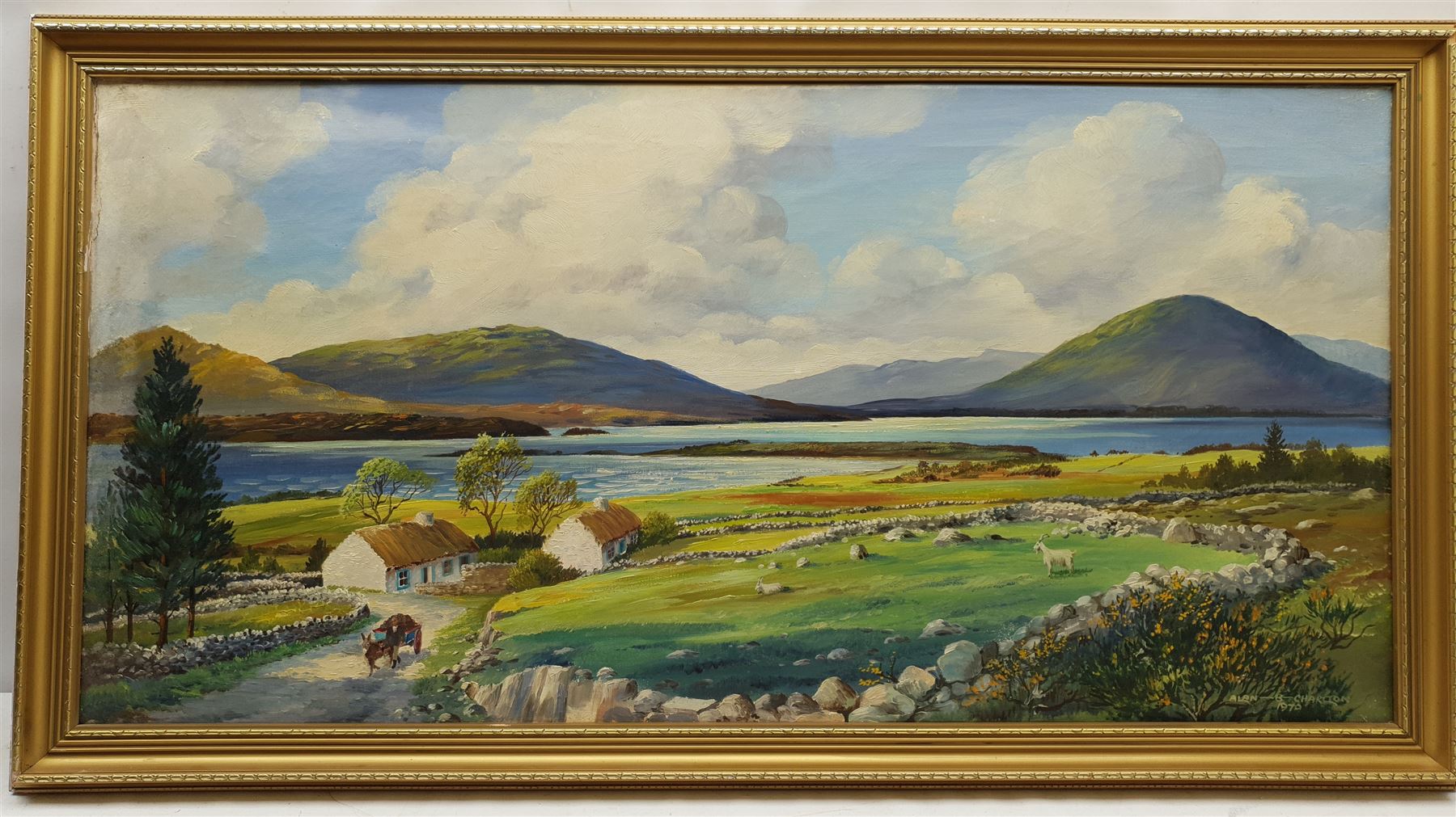 Alan Bengall Charlton (British 1913-1981): 'Lough Conn and Mount Nephin County Mayo' Ireland, oil on canvas signed, titled and dated 1970 verso 49cm x 100cm
