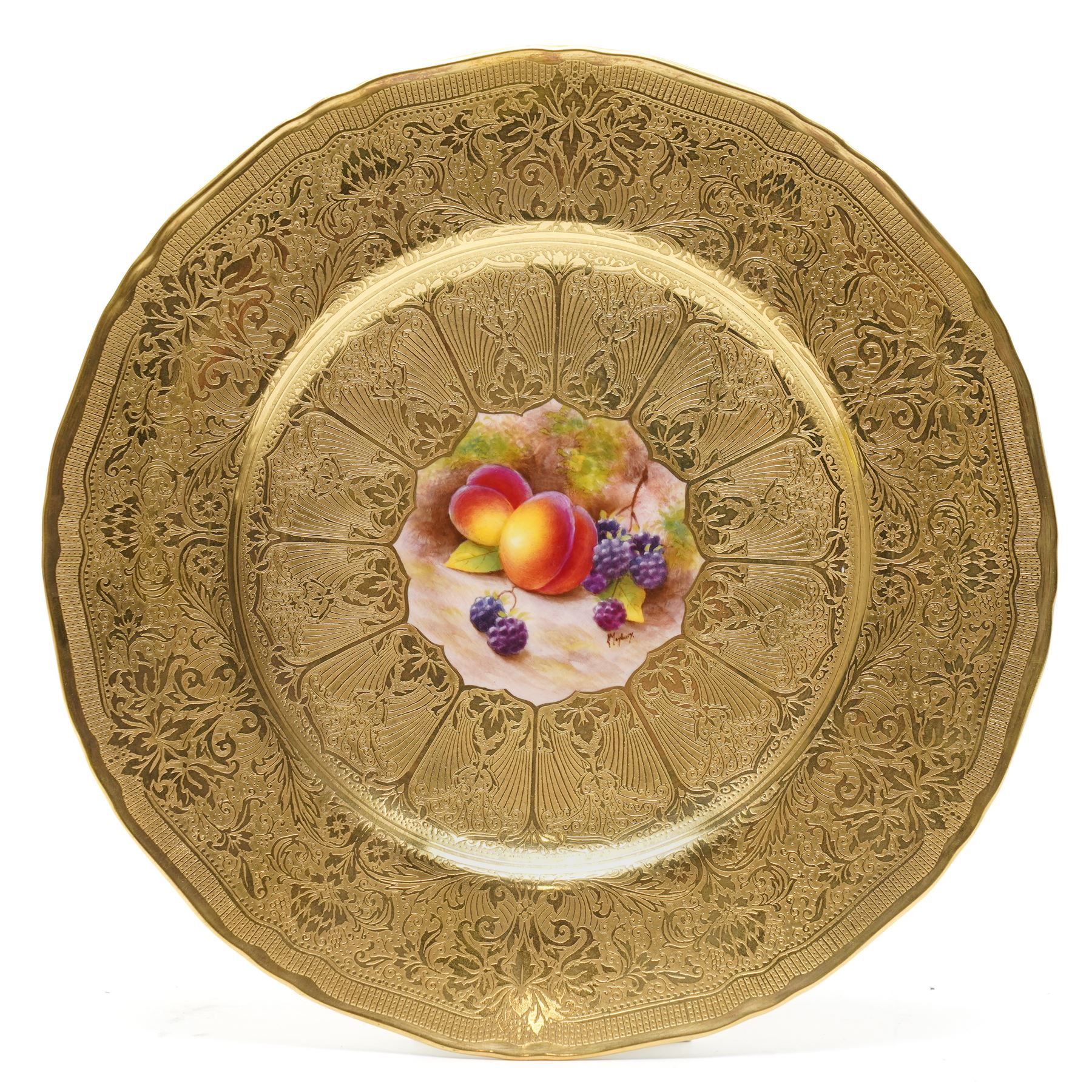 【 WORCESTER】キャビネットプレート Ceramics | cen with painted plates cabinet Worcester Royal of Pair 食器