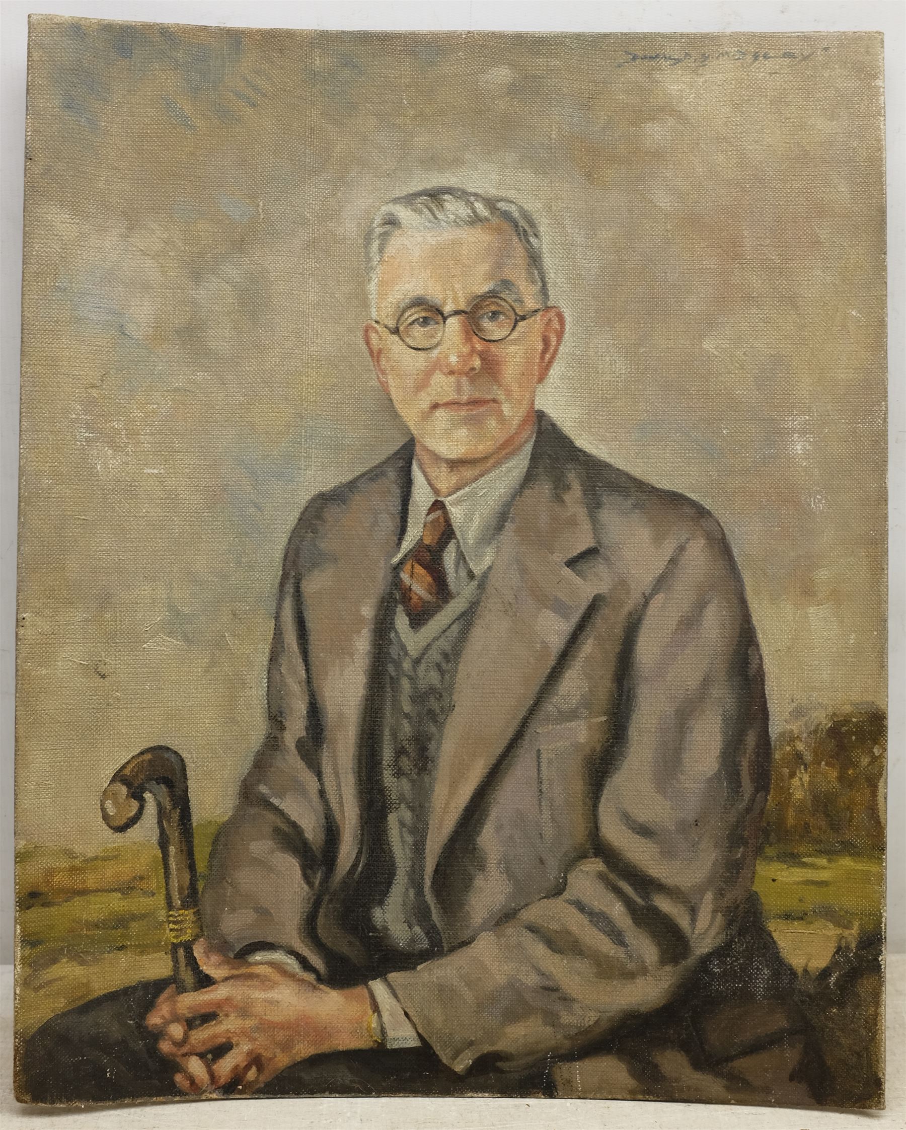 Donald Gray Midgely (British 1918-1995): Saville and Lottie Midgley - Portraits of the artist's parents, two oils on board signed one dated '70, approx 45cm x 34cm and a portrait miniature of Saville 10cm x 7.5cm (3)
Provenance: direct from the family; Midgley was born in Halifax, moved to Whitby after his mother Lottie died. Lived at 2 Salt Pan Steps 