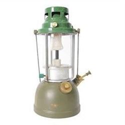 WWI British Officers paraffin lamp by JC & W Lord, Birmingham, complete with carrying case containing fuel can, together with a military issued Bialladin lamp with broad arrow marked 1955