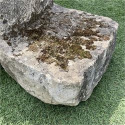 19th century hand tooled sandstone horse mounting block/steps - THIS LOT IS TO BE COLLECTED BY APPOINTMENT FROM DUGGLEBY STORAGE, GREAT HILL, EASTFIELD, SCARBOROUGH, YO11 3TX