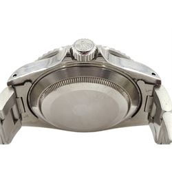 Rolex Oyster Perpetual Date Submariner gentleman's stainless steel automatic wristwatch, circa 1993, Ref. 16610, Serial No. S459924, on original Oyster bracelet with fold-over clasp, boxed with papers dated 1994