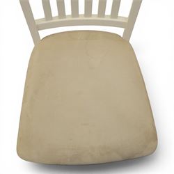 Contemporary Oak fold-over leaf dining table and four chairs, square top extending to a rectangular top 200cm, four white dining chairs with upholstered and padded seats