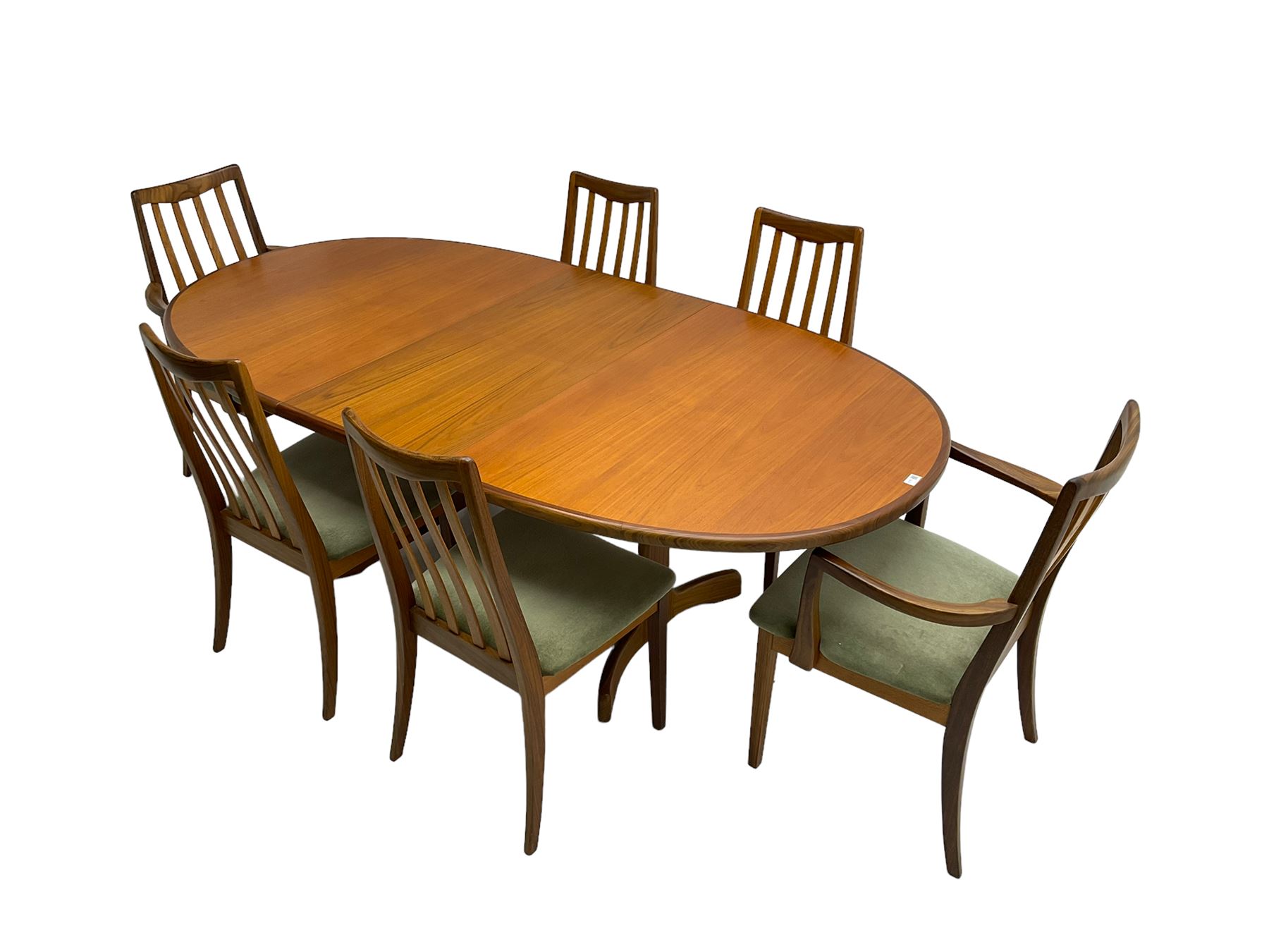 GPlan 'Fresco' mid20th century oval teak extending dining table