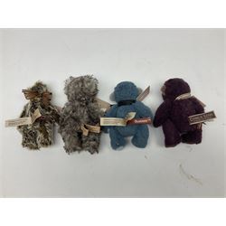 Four limited edition Charlie Bears, comprising Thimble 183/1200, Tadpole 163/600, Bluebeary 362/600, and Dewbeary 173/600, each designed by Isabelle Lee, from the Minimo Collection, all with tags 