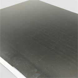 John Reeves (1981-) for Heal’s - ebonised ‘Louis’ dining table, with inset glass top, laminated rubberwood frame finished with a tough glossy polyurethane finish, raised on shaped supports