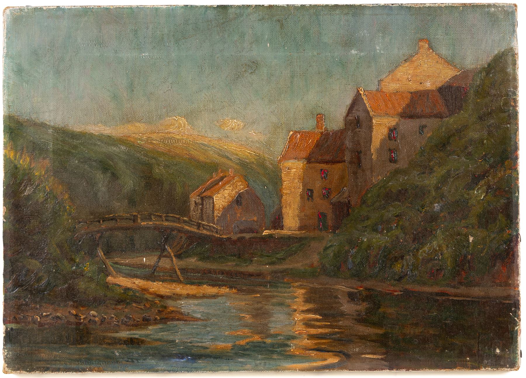 English School (Late 19th/Early 20th Century): View of Whitby and Staithes Beck Bridge, pair of oils on canvas unsigned max 25.5cm x 36cm (2) (unframed)