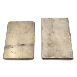 Two hallmarked silver engine turned cigarette cases approx13.5oz