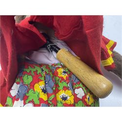 1970s Pelham Vent Puppet in the form of a monkey, the ventriloquist dummy donning floral trousers and hat