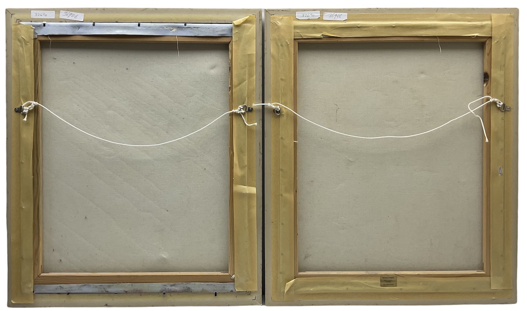 J Roybal (British 1955-): Children Playing Trumpets and Children Playing Violin and Trumpet, pair oils on canvas signed 60cm x 50cm (2)