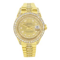 Rolex Oyster Perpetual Datejust ladies 18ct gold automatic wristwatch, circa 1983, Ref. 69...
