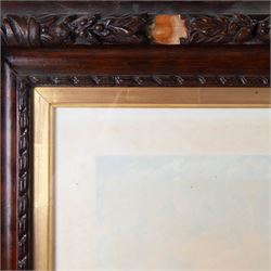 John Frederick Herring Senior (British 1795-1865): 'Fox Hunting - The Meet, The Find, The Run, The Kill',  set of four elephant folio aquatints by J. Harris, from Fores's National Sports, housed in ornate carved frames, aquatints 63cm x 114cm, overall size 88cm x 140cm (4)