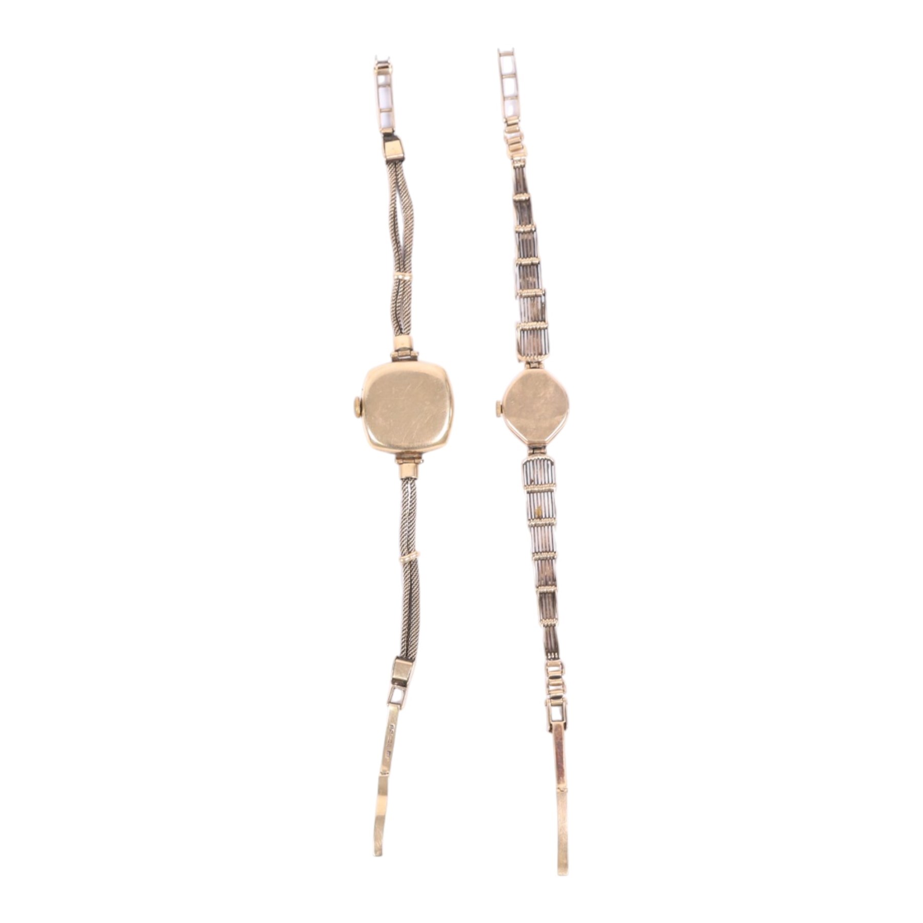 Rotary 9ct gold manual wind wristwatch and a Waverley 9ct gold wristwatch, both on 9ct gold bracelet, hallmarked
