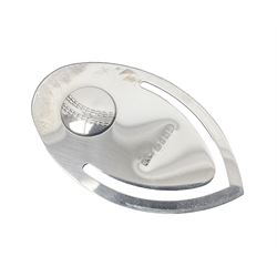 Modern silver bookmark, embossed with cricket ball, hallmarked Laurence R Watson & Co, Birmingham 2003, H6cm, boxed 