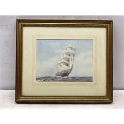 Roger Davies (British 1945-): 'Cutty Sark', watercolour signed, titled verso 22cm x 30cm